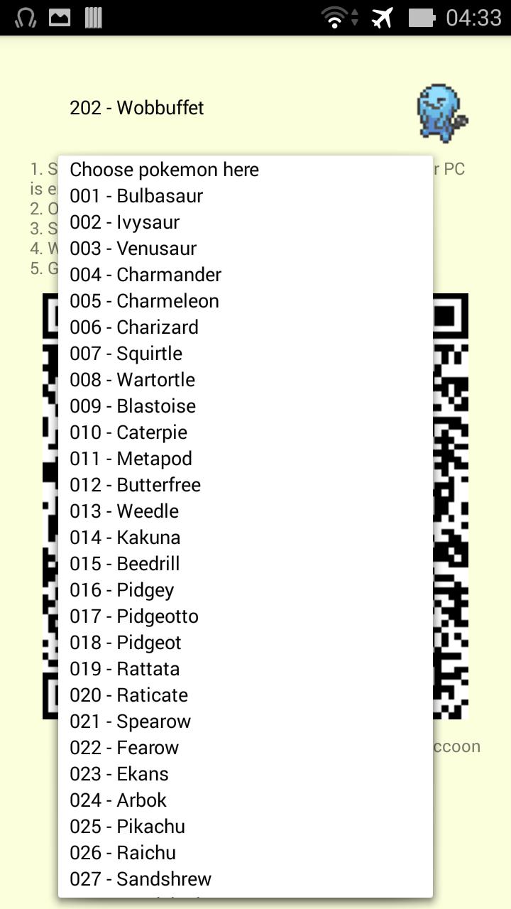 QR Codes for Pokemon XYORAS