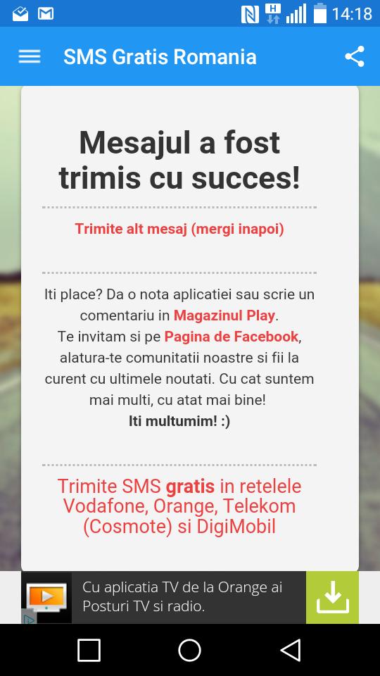 Romania Free Text Message