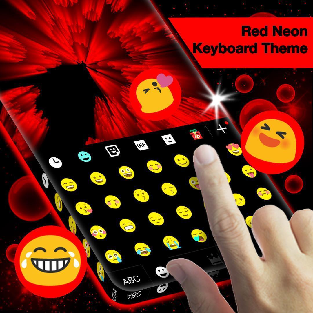 Red Neon Keyboard Theme