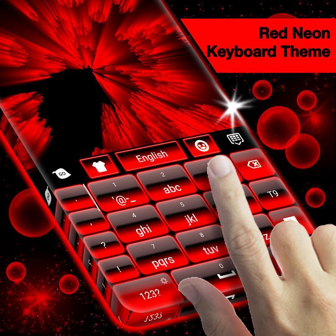 Red Neon Keyboard Theme
