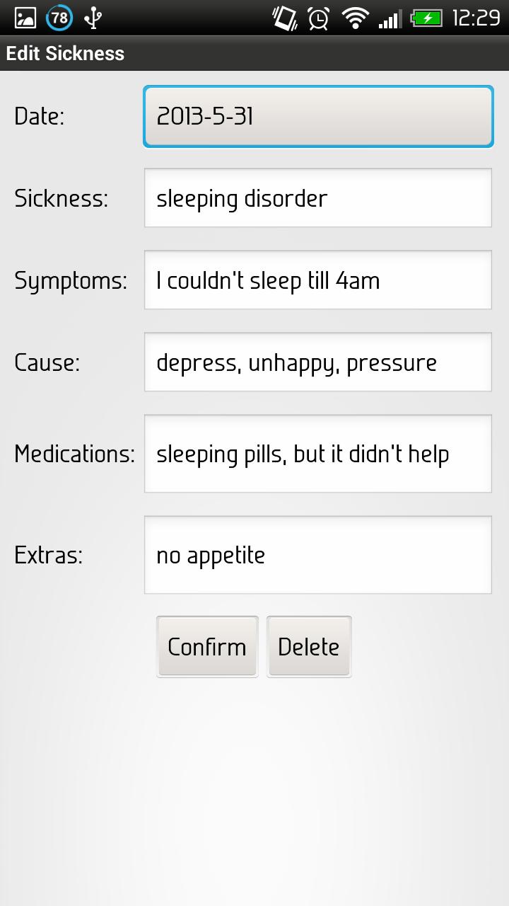 Sickness tracker