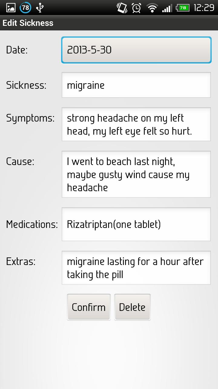 Sickness tracker