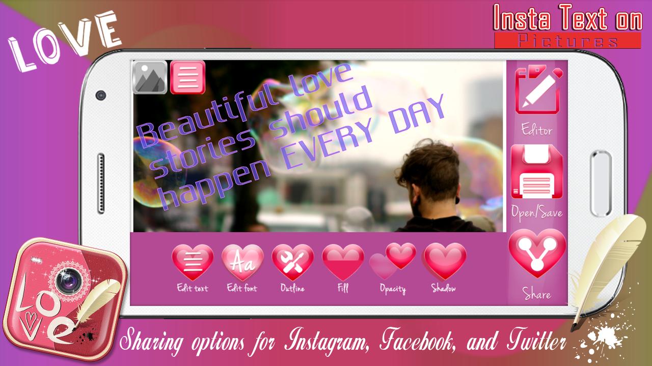 Love Text on Photo