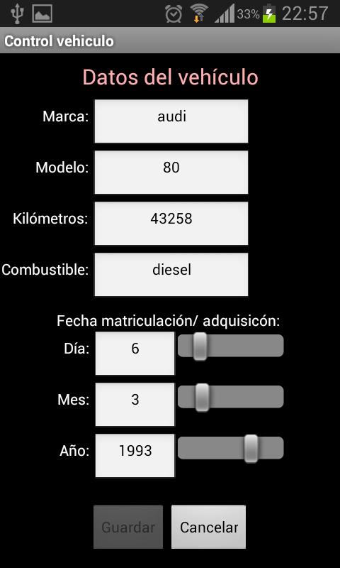 Control vehiculo