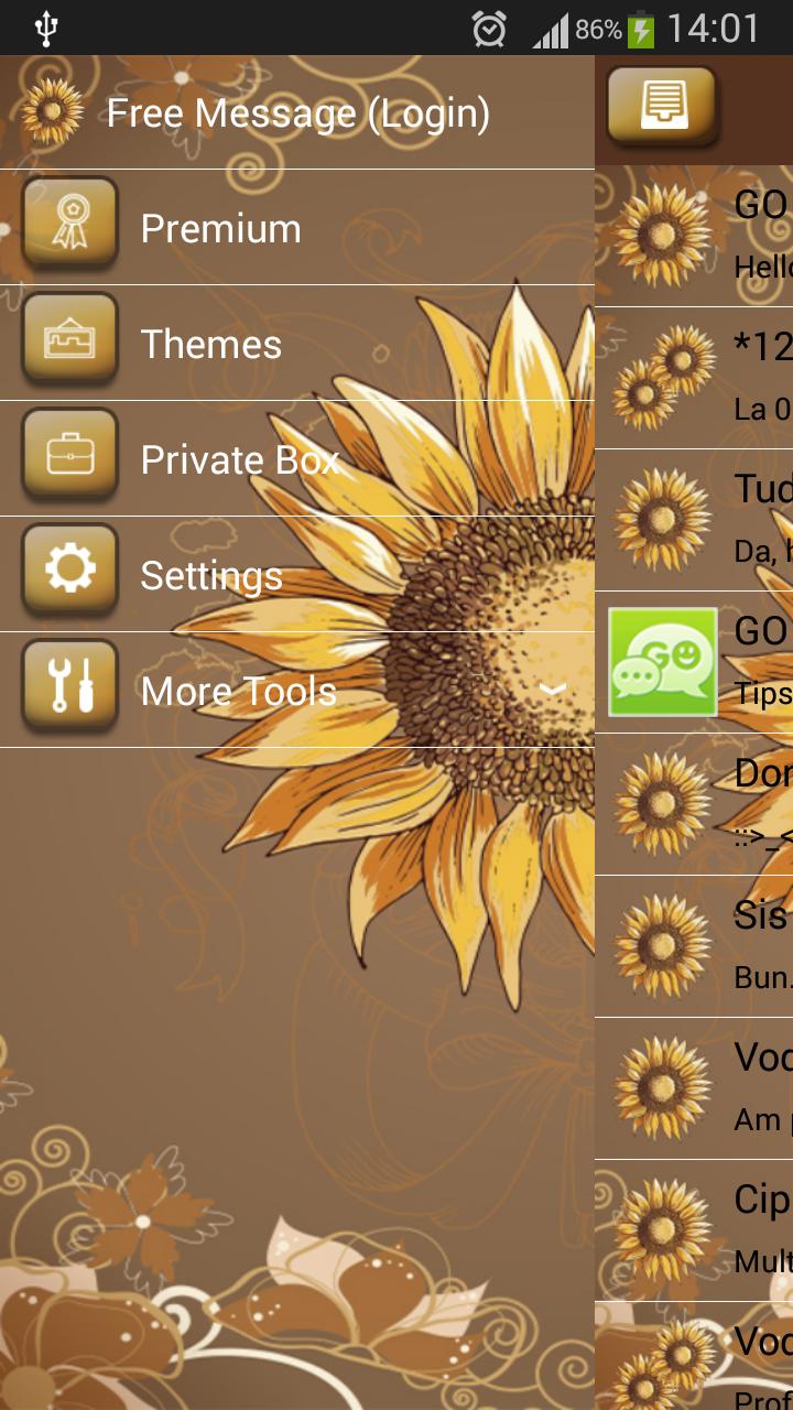 GO SMS Sunflower