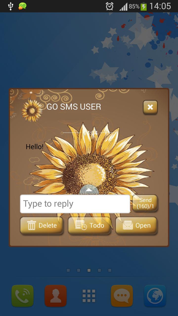 GO SMS Sunflower