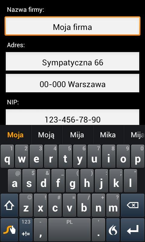 Invoice data