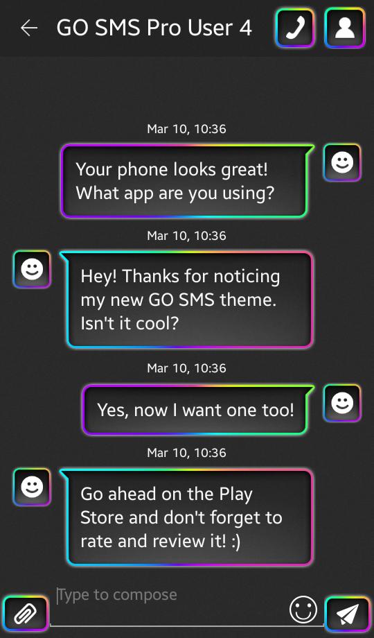 Neon Rainbow for GO SMS