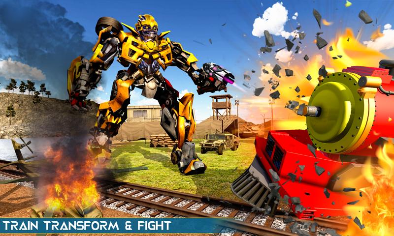 US Army Robot Transform Train Robot Games