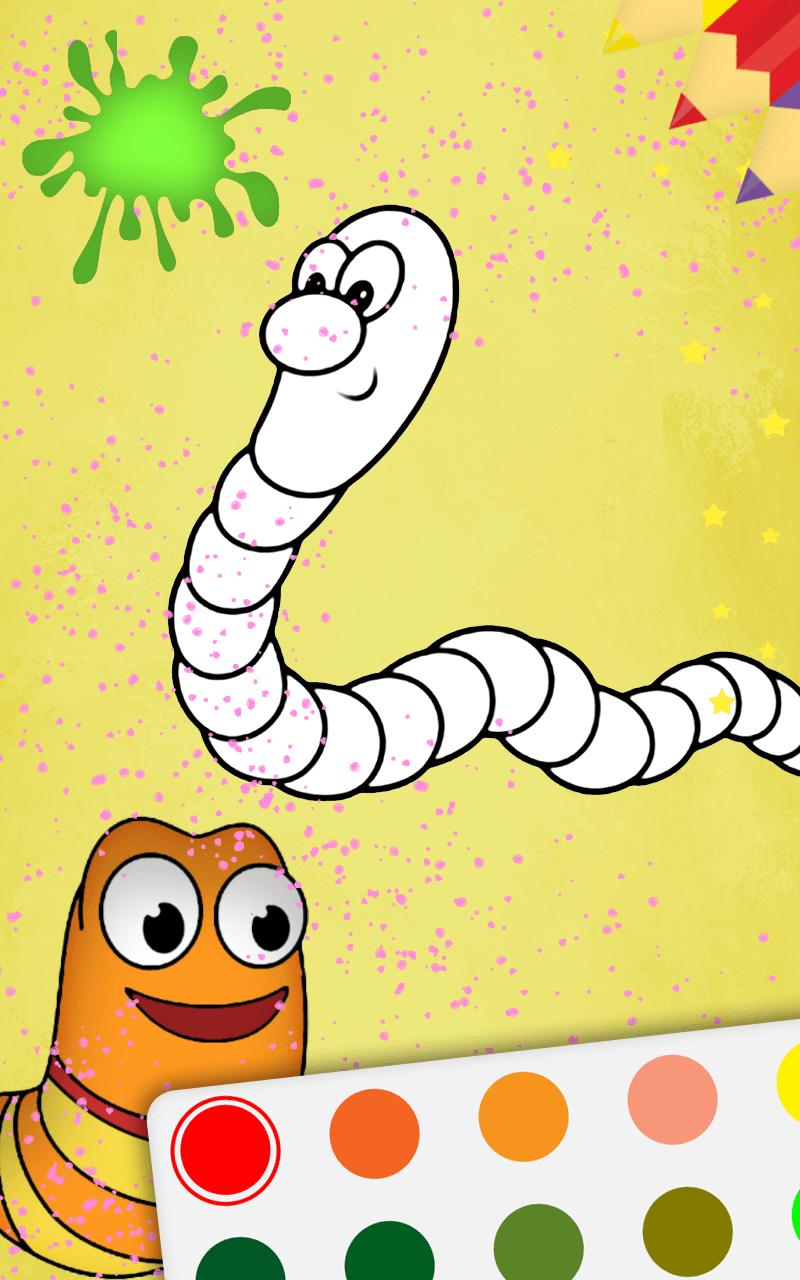 kids Game funny coloring book for Larva Cartoon