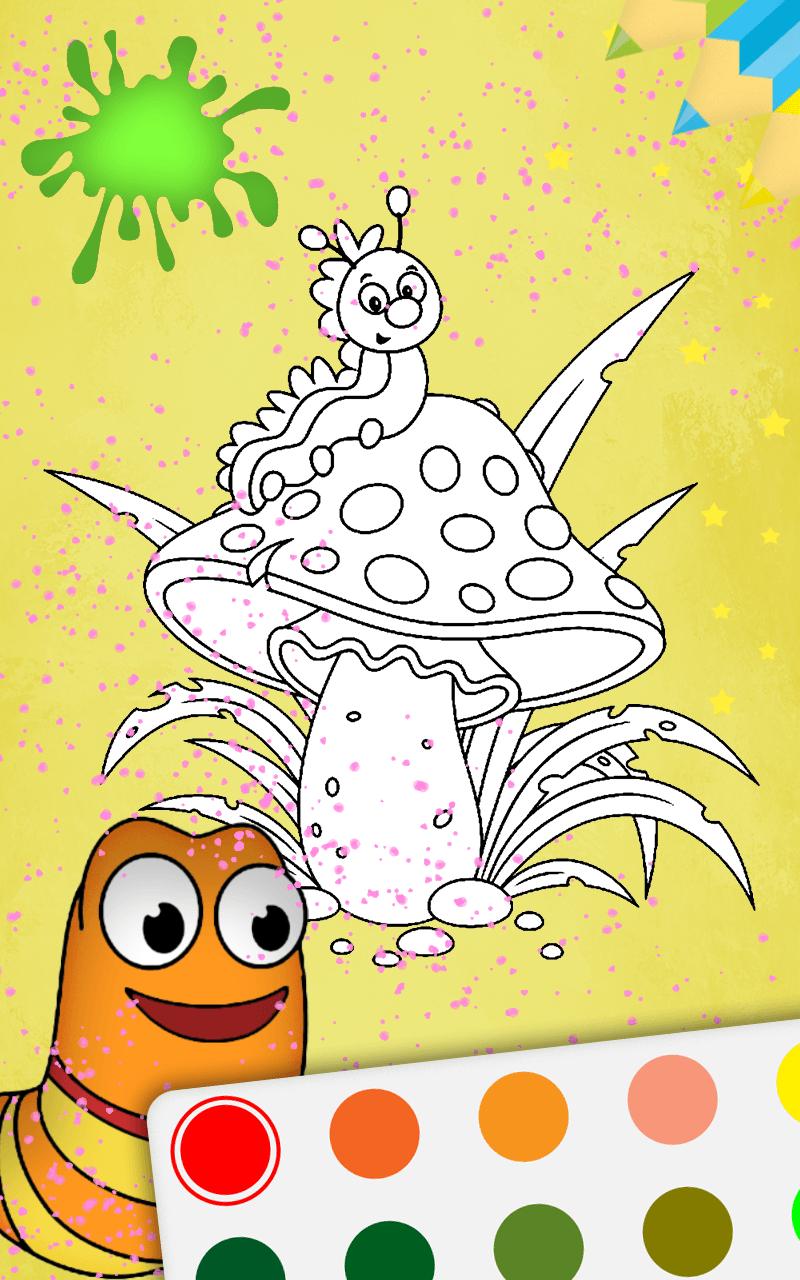 kids Game funny coloring book for Larva Cartoon
