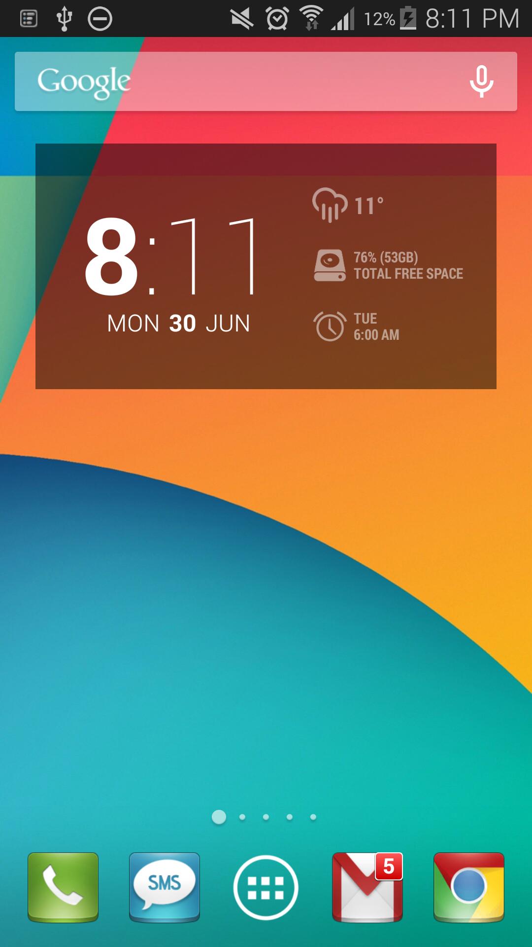 DashClock Disk Space Extension