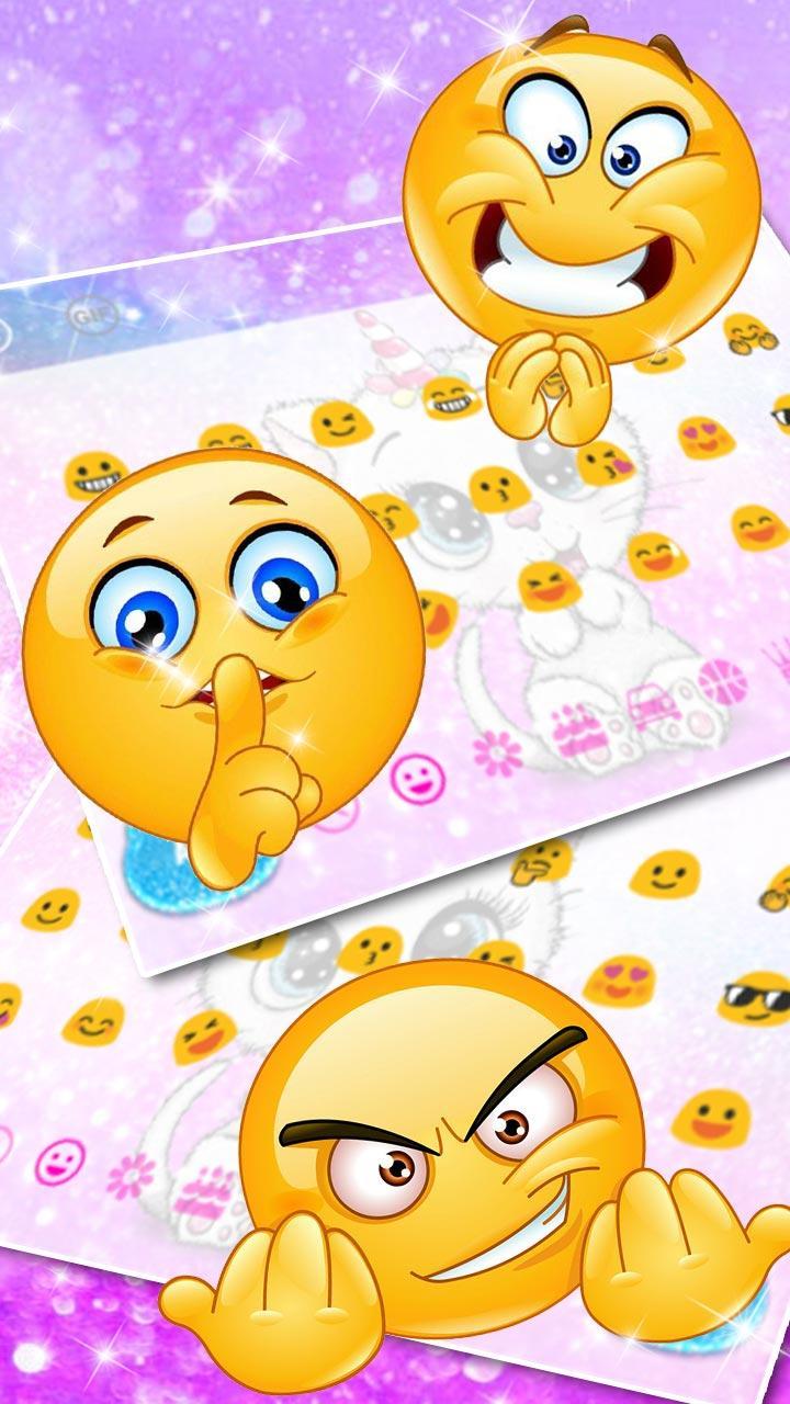 Cute Glitter Unicorn Cat Keyboard Theme