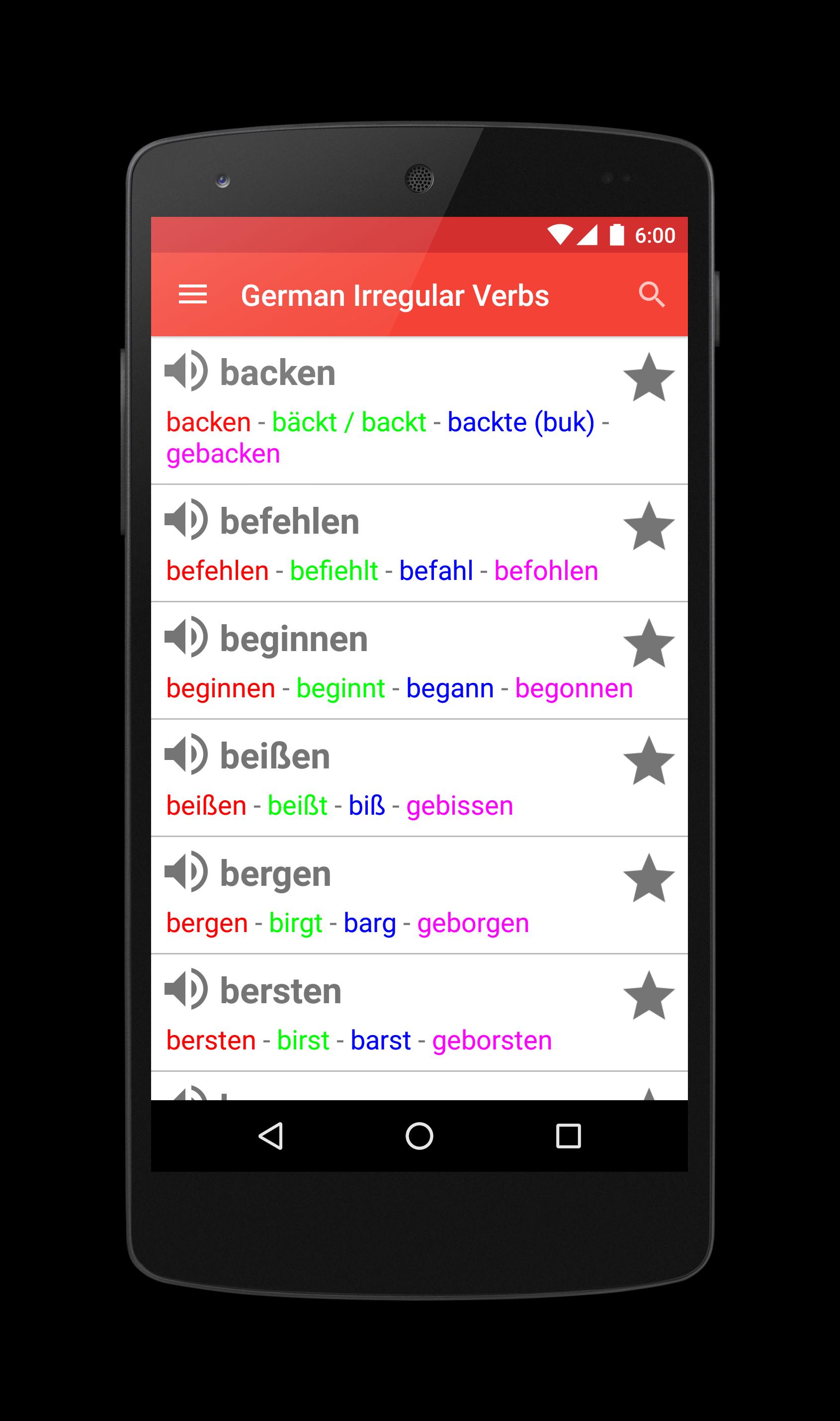 German Irregular Verbs