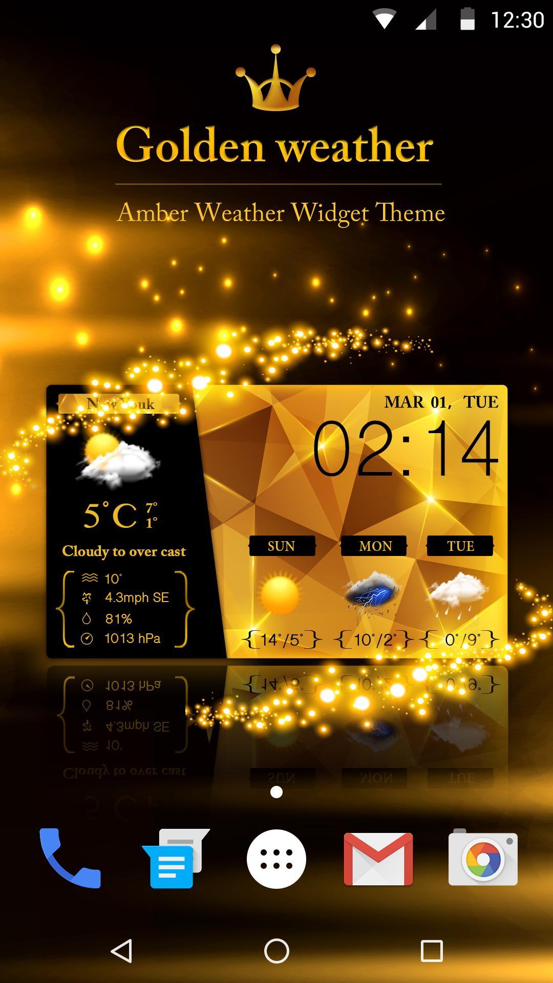 Digital clock and weather widget .
