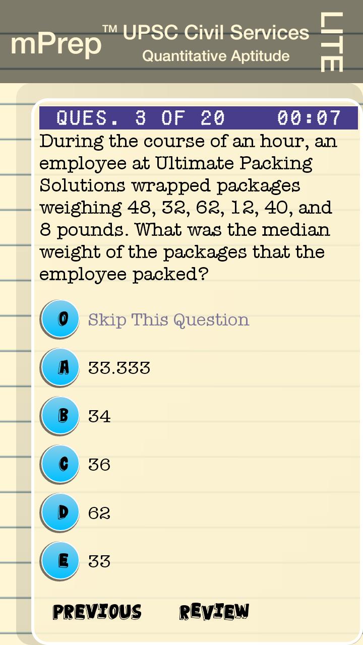 mPrep UPSC Quant (Lite)