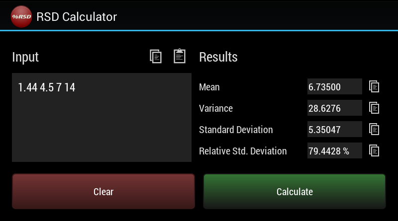 RSD Calculator