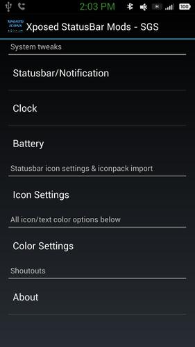 Xposed StatusBar Mods - SGS