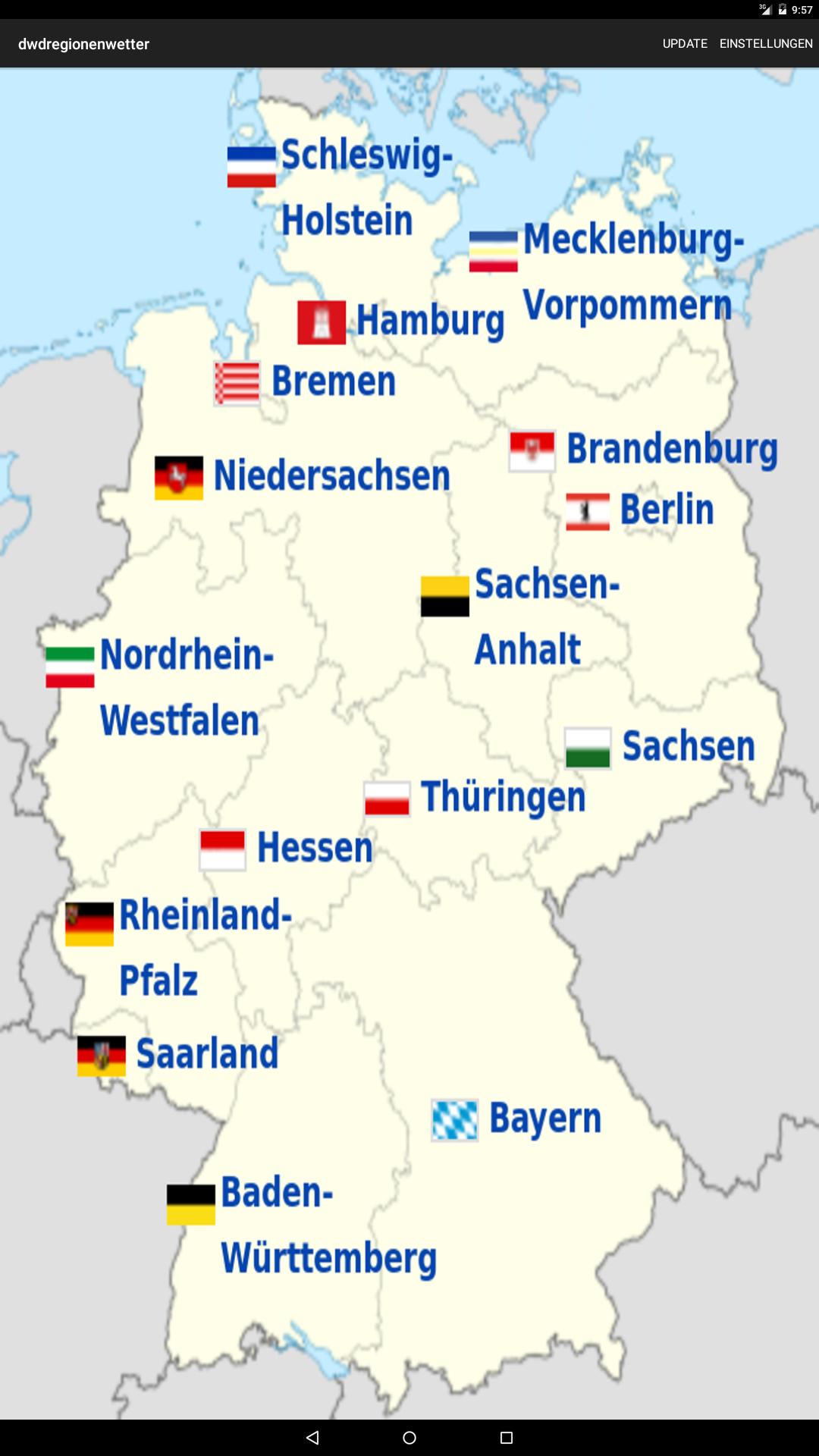 DWD Regionenwetter Deutschland