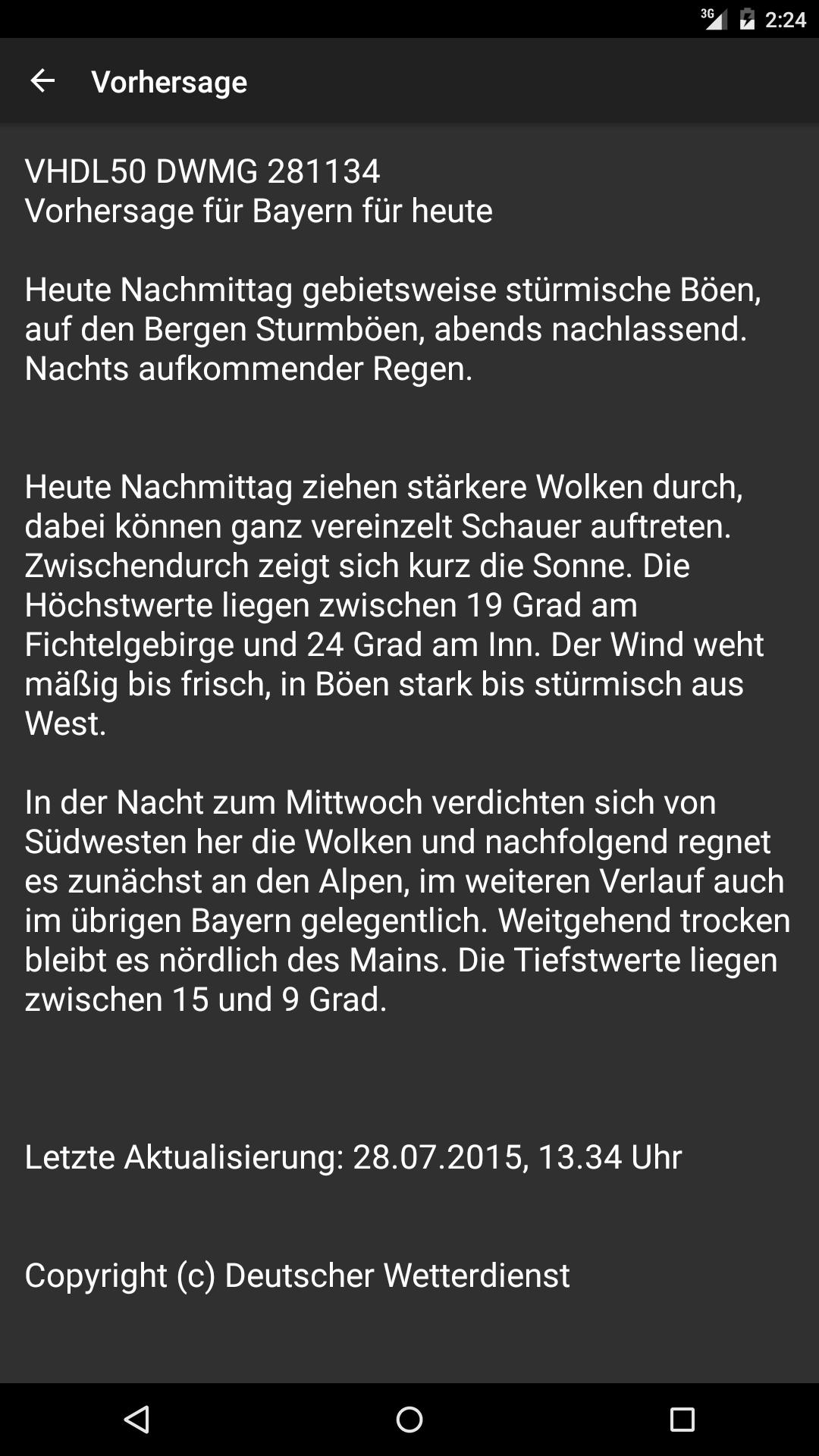 DWD Regionenwetter Deutschland