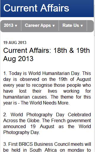 Current Affairs 2014 Latest