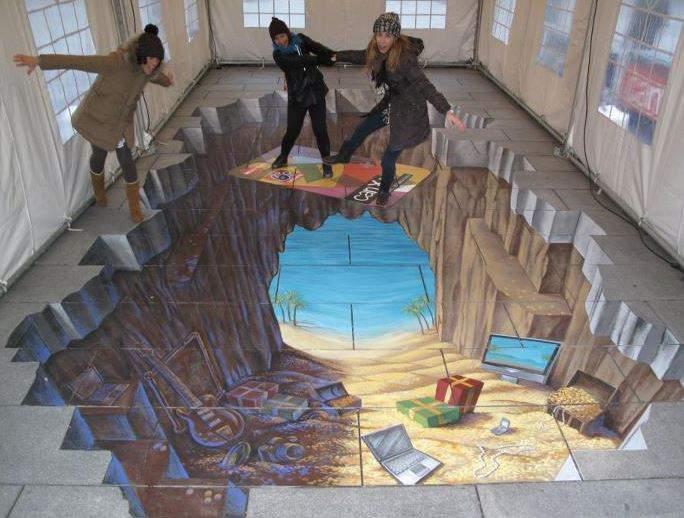 3D chromed floor