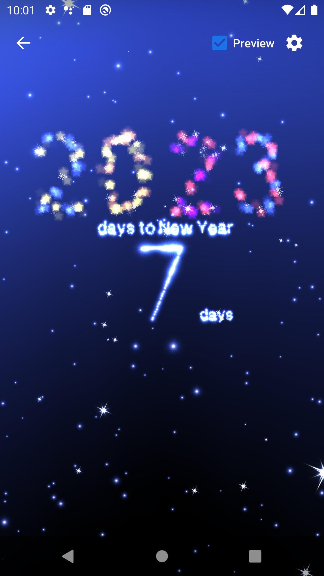 New Year's day countdown