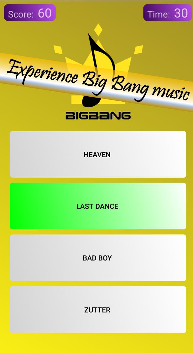 Big Bang Song Quiz