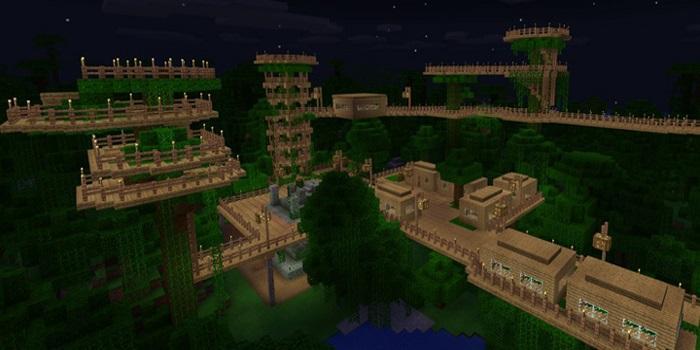 Treetops and Temples Survival Map for MCPE
