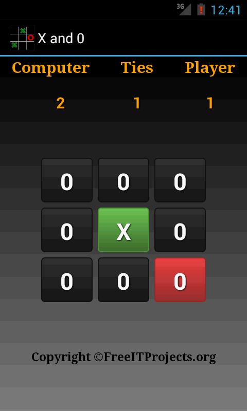 X and 0, Tic Tac Toe