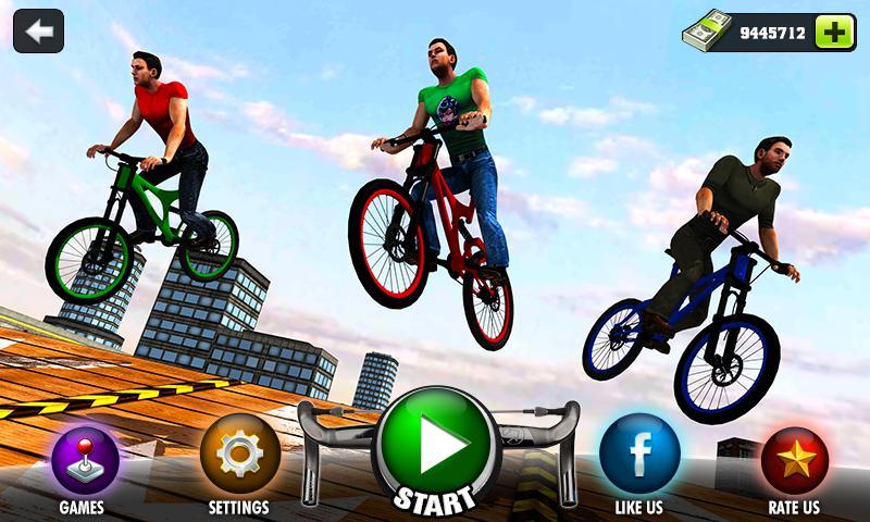 Rooftop Bicycle Stunt Rider 3D