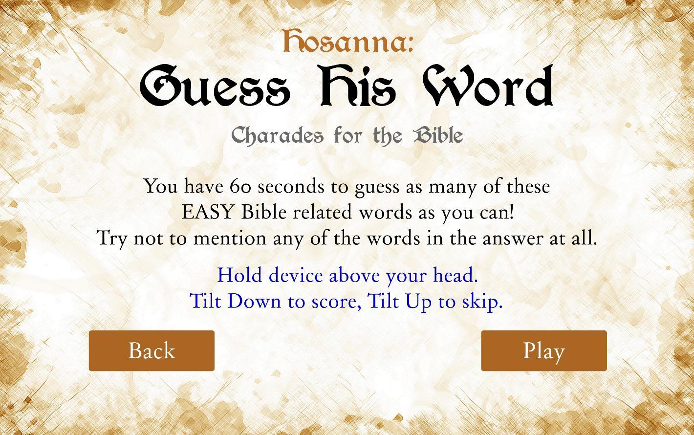 Hosanna: Guess His Word